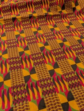Vibrant African Inspired Tribal Print Fabric - 43"wx34"long - Unused